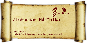 Zicherman Mónika névjegykártya